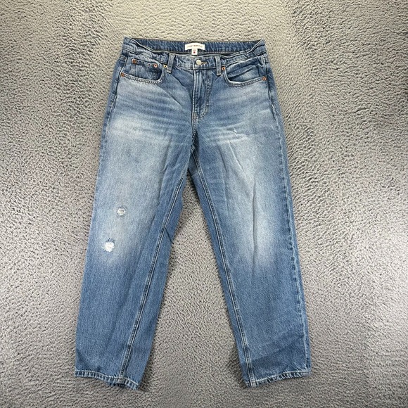 Lucky Brand Denim - Lucky Brand Jeans Womens 8 Blue Cotton Denim Boyfriend Relaxed Faded Workwear